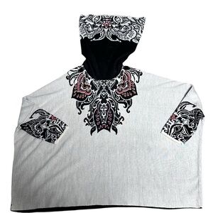 Textil Sulca 100% Baby Alpaca Poncho Sweater OS Ethnic Peasant Boho Cowl Neck